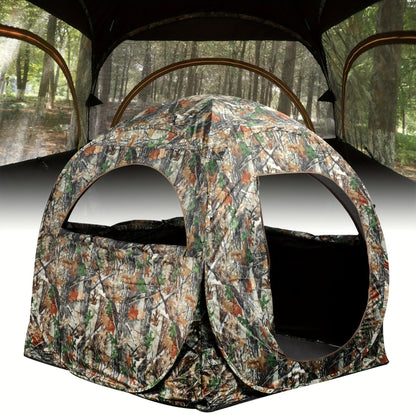 Pop-Up Hunting Blind 270 Degree See-Through for 2-3 Person, Camouflage Ground Blind with Carrying Case for Deer Turkey Hunting