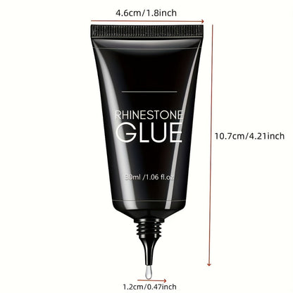 Nail Glue for Rhinestones 2pcs, LED Cured Gel Adhesive for 3D Charms, Gems & Bling Nail Art Decorations