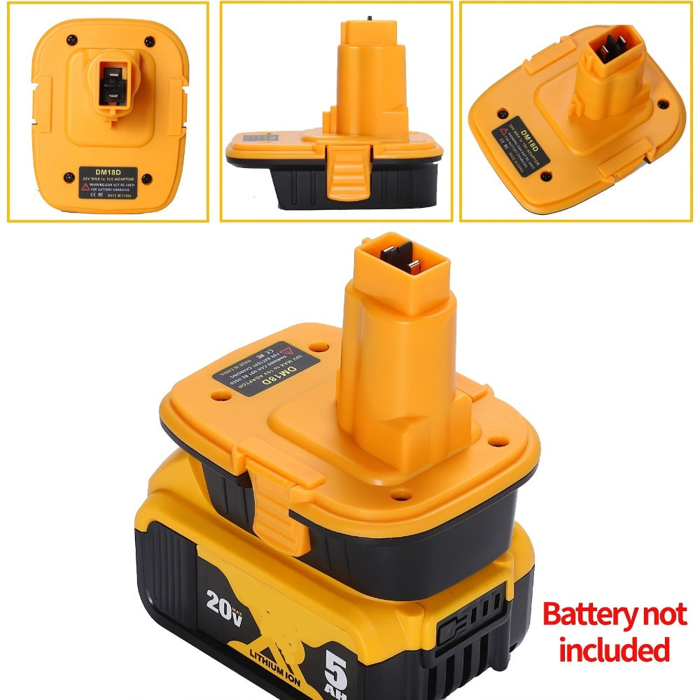 DM18D Battery Adapter for DeWalt 18V XRP NiCad NiMh Cordless Tools Compatible with DeWalt 20V for Entryways, Bedrooms and Living Spaces