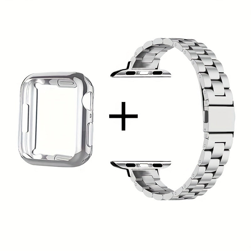 Slim Waist Apple Watch Steel Band & Half Shell Case 3-Piece Set for an Everyday Personal Care Routine