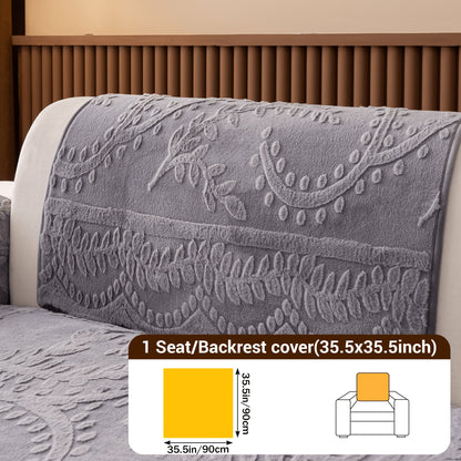 Sofa Cover Quilted Plush-Texture Panels in 35.5-Inch Width for 1 to 4 Seats, Backrest or Armrest