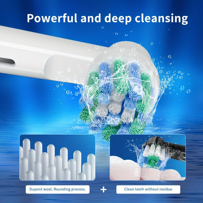 Electric Toothbrush with 3 Rotating Cleaning Modes – Induction Charging, 4 Replacement Brush Heads, Travel Case Included