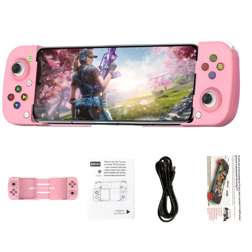Bluetooth Wireless Gamepad Controller for iPhone Android PC Tablet Steam Deck, Rechargeable, Design