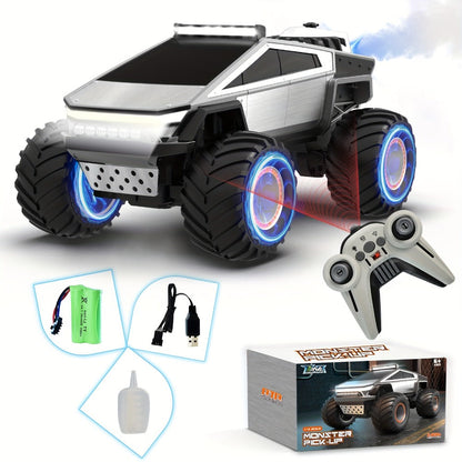 1:12 Scale RC Monster Truck 4WD, Remote Control Cybertruck & Pickup Truck with LED Lights & Sound Effects