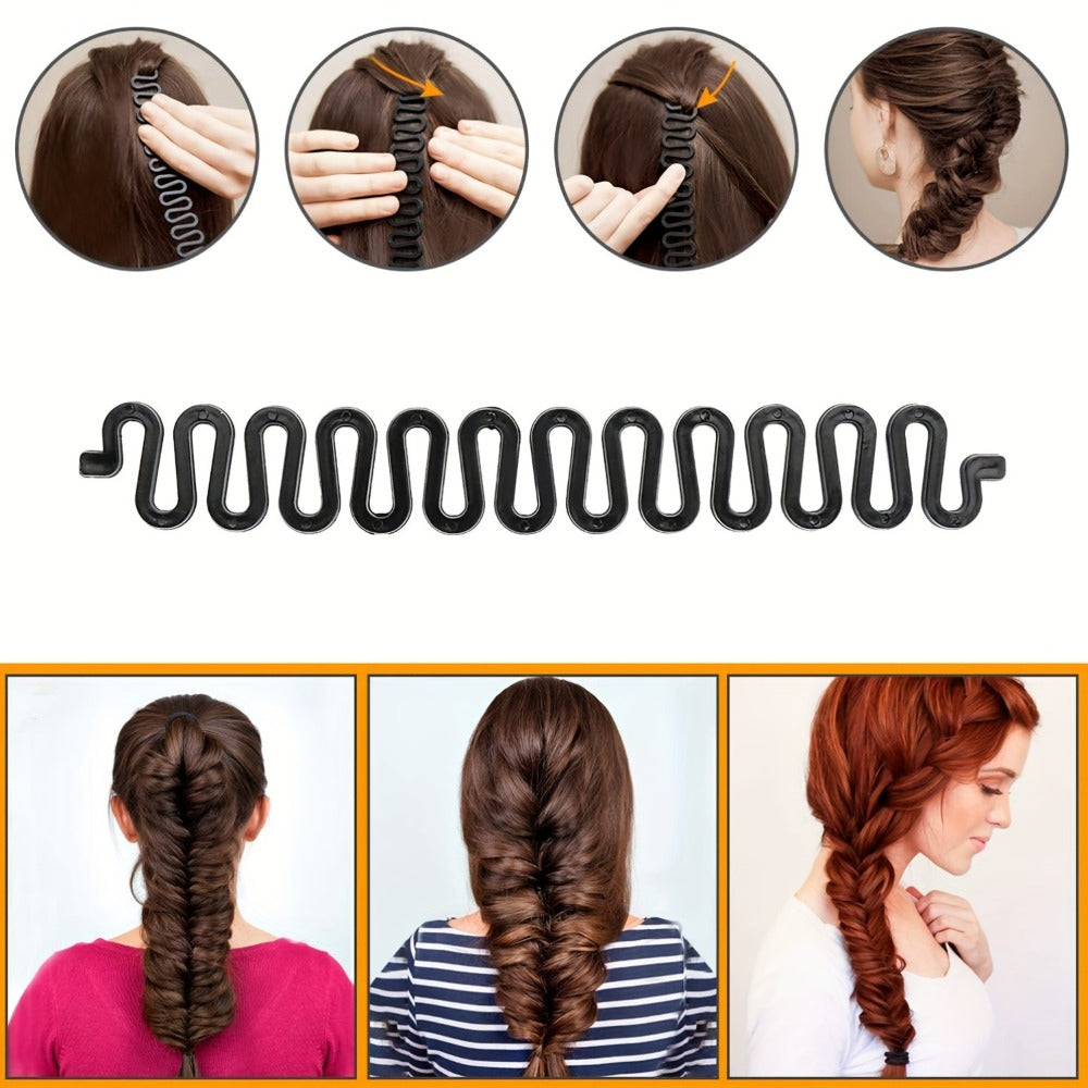 51-Piece Hair Styling Tool Set Braiding Kit with Clips Donut Bun Maker Hair Pins Curlers Braid Accessories for Women Bridal Wedding Updo