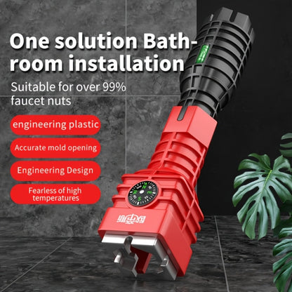 Sink Wrench Kit 18-in-1 Plumbing Tool Set – Universal Faucet Basin Wrench for Tight Spaces, Non-Slip Ergonomic Handle