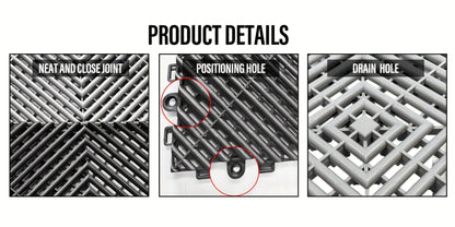 Interlocking Garage Floor Tiles 20-Pack – 16"x16" Drainage Floor Mat, Non-Slip PP Tiles for Garage, Car Wash