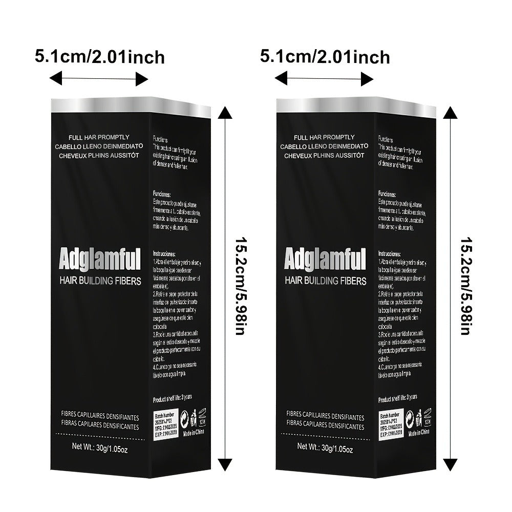Hair Volumizing Fibers 2-in-1 Kit 30g x 2pcs - Instant Volume for Thinning & Sparse Hair, Fills Part Lines & Hairlines