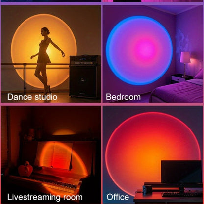 RGB Sunset Lamp Projection with Stand & Remote Control, USB Color Changing Sunset Light for Bedroom