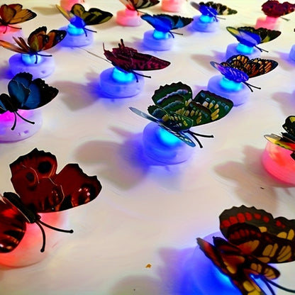 LED Butterfly Wall Stickers 30pcs 3D Glowing Butterfly Decorations Night Light Colorful Wall for Entryways, Bedrooms and Living Spaces