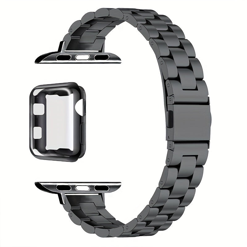 Slim Waist Apple Watch Steel Band & Half Shell Case 3-Piece Set for an Everyday Personal Care Routine