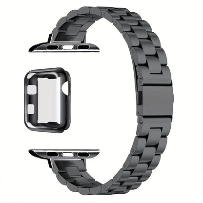 Slim Waist Apple Watch Steel Band & Half Shell Case 3-Piece Set for an Everyday Personal Care Routine