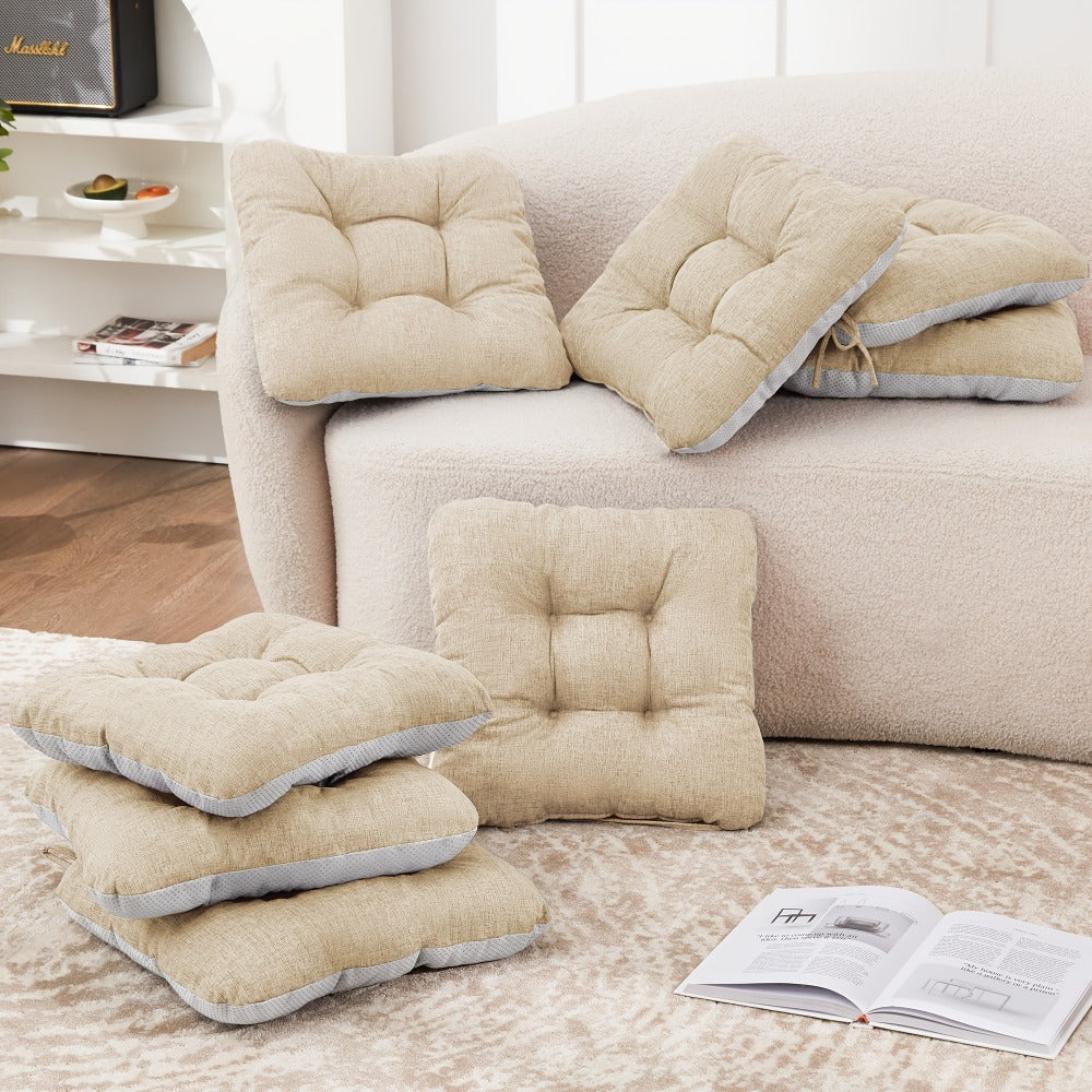 Memory Foam Chair Cushions 4/8 Pack, Non-Slip Seat Pads for Dining Chairs, Kitchen, Office & Patio – Indoor Outdoor Chair Pads M/L Size