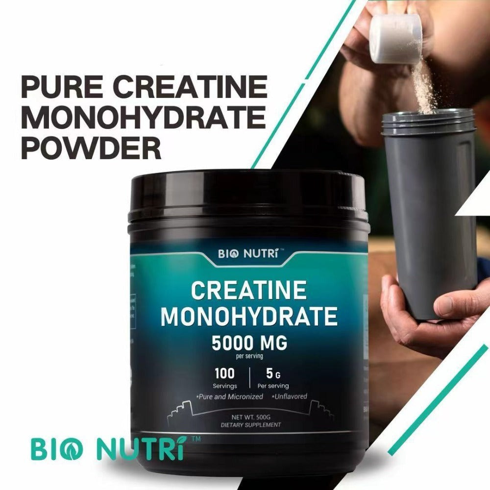 Creatine Monohydrate Powder 5000mg Per Serving 500g Pure Micronized Unflavored - Pre & Post Workout Supplement for Strength
