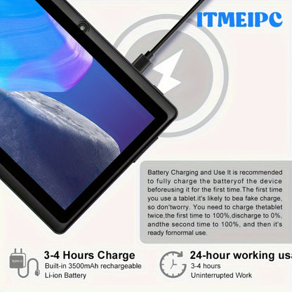 Android Tablet 7-Inch with Android 14, 4GB Total RAM, 32GB Internal Storage and Built-In Protective Case