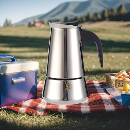 Stovetop Espresso Maker Moka Pot 9 Cup Stainless Steel Manual Coffee Brewer No Electricity Required for Strong Coffee Latte Espresso Home