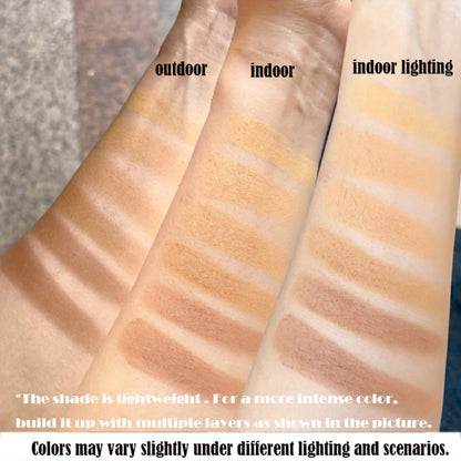 Pressed Powder Foundation Contour Matte Ful1l Coverage Oil Control Waterproof, 6 Shades Light to Dark