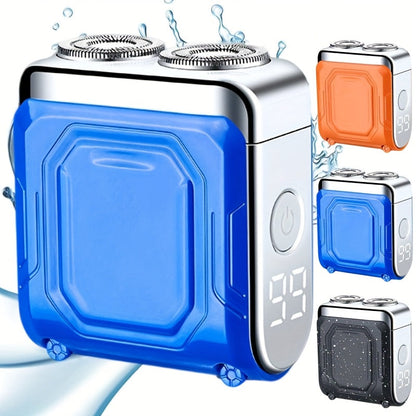 Electric Shaver Dual-Head Floating Magnetic Razor with Digital Battery Display, USB Charging and Three Colors