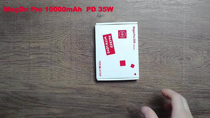 10000mAh Thin Magnetic Power Bank with 35W USB-C and 30W USB-A Port Markings in Four Colors