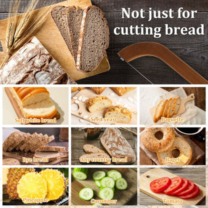 Serrated Bread Knife, 304 Stainless Steel Blade with Bamboo Handle, 15.7" Bread Slicer for Sourdough