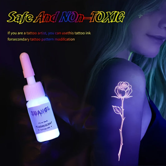 Tattoo Ink UV Fluorescent Set with 5ml Bottles in 5-, 8-, 11- or 15-Color Bottle Options with Item-Specific Color, Capacity and Bottle