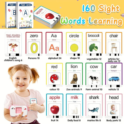 Talking Flashcard Machine for Toddlers 160 Words with the Listed Color, Size or Set Options for Everyday Use