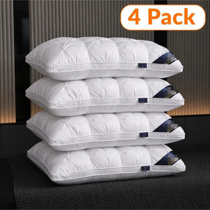 Tufted Bed Pillow in White or Grey with 1-, 2- and 4-Piece Checkout Options and Zipper Detail