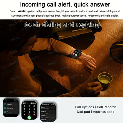 Smart Watch 1.83-Inch Full Touch Display with Wireless Calling, 180mAh Battery and Three-Strap Set