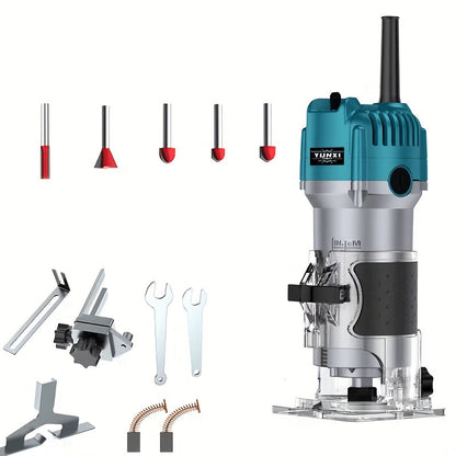 Wood Router 800W Trim Router for Woodworking - 35000RPM Electric Router with Edge Guide, Roller Guide