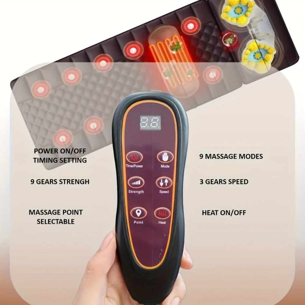 Full Body Heating Massager Set, PU Leather Massage Chair Pad with Neck Massager, Leg Massager, Lumbar Pillow & Headrest