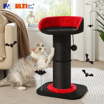 Cat Scratching Post Multi-Tier Sisal Tower for Indoor Cats – 18.9" & 32" Cat Tree with Hanging Ball Toy, Natural Sisal Rope, Sturdy Base