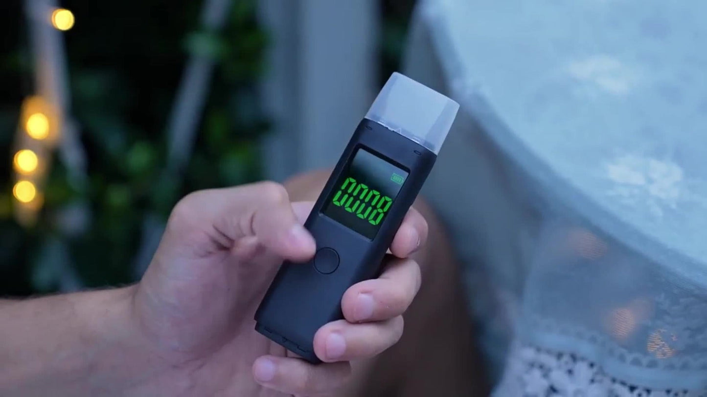 Breathalyzer Alcohol Tester 2-in-1 Rechargeable Dual Mode Blow Activated Digital BAC Tester for Entryways, Bedrooms and Living Spaces