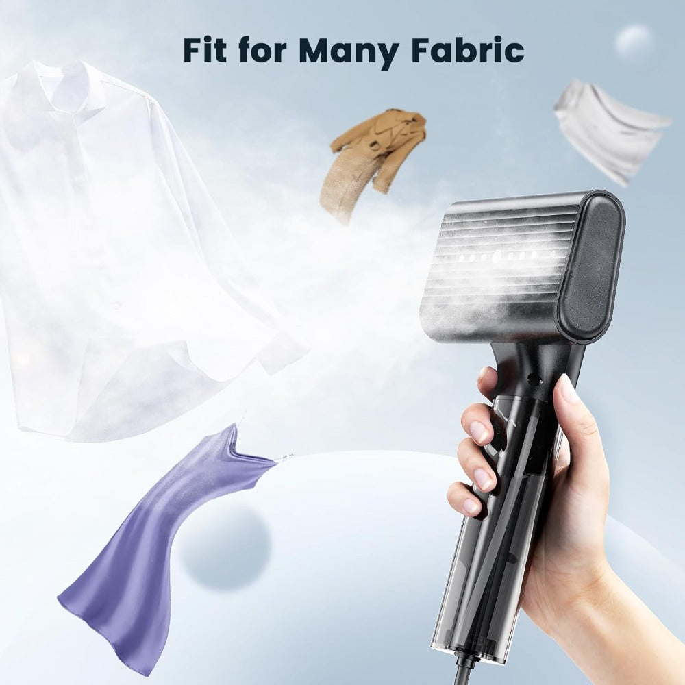 Handheld Garment Steamer for Clothes 1200W Portable 2-in-1 Fabric Steamer 3.38oz Water Tank for Entryways, Bedrooms and Living Spaces