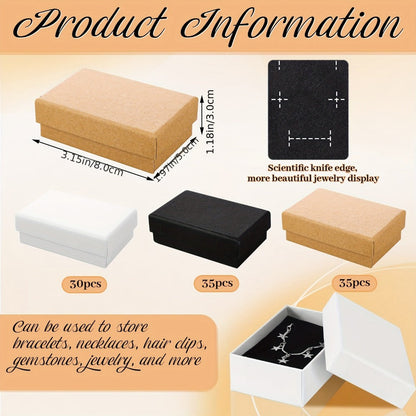 Jewelry Gift Boxes Bulk 100pcs Cardboard Paper Boxes for Necklace Earring Bracelet Ring for Entryways, Bedrooms and Living Spaces