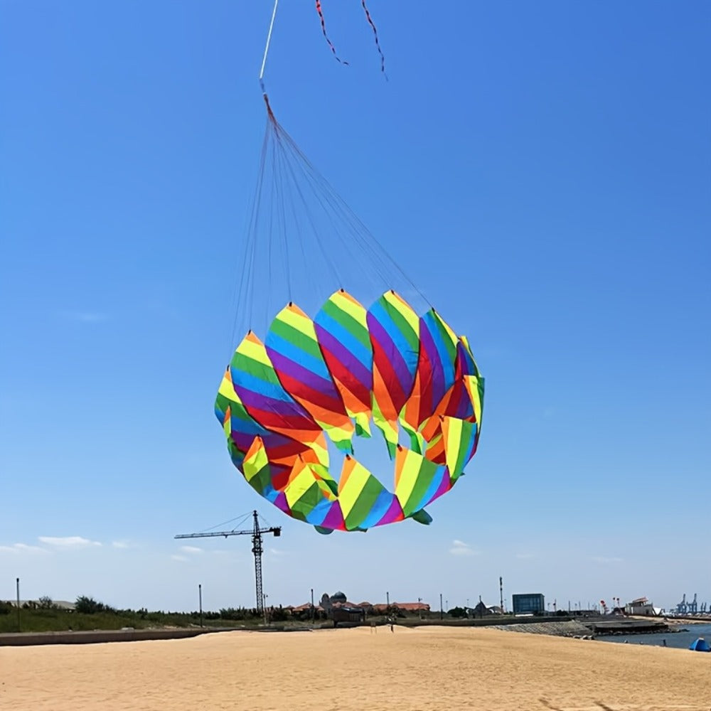 Rotating Lotus Tail Kite 3D Flower Basket Iridescent Kite for Kids Adults with the Listed Color, Size or Set Options for Everyday Use
