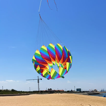Rotating Lotus Tail Kite 3D Flower Basket Iridescent Kite for Kids Adults with the Listed Color, Size or Set Options for Everyday Use