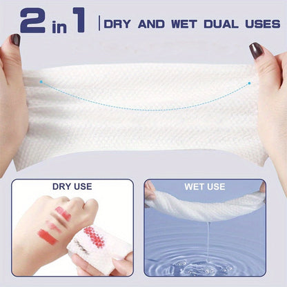 Disposable Facial Towels Extra Large Thick Dry Wet Cleansing Cotton Towel 40 Sheets Per Box for Entryways, Bedrooms and Living Spaces