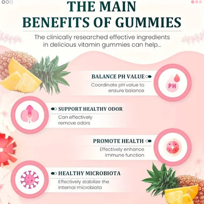 Vitamin C Probiotic Gummies for Women's Health, Hawaiian Pineapple Flavour, Daily Immune & Gut Support Supplement for Women