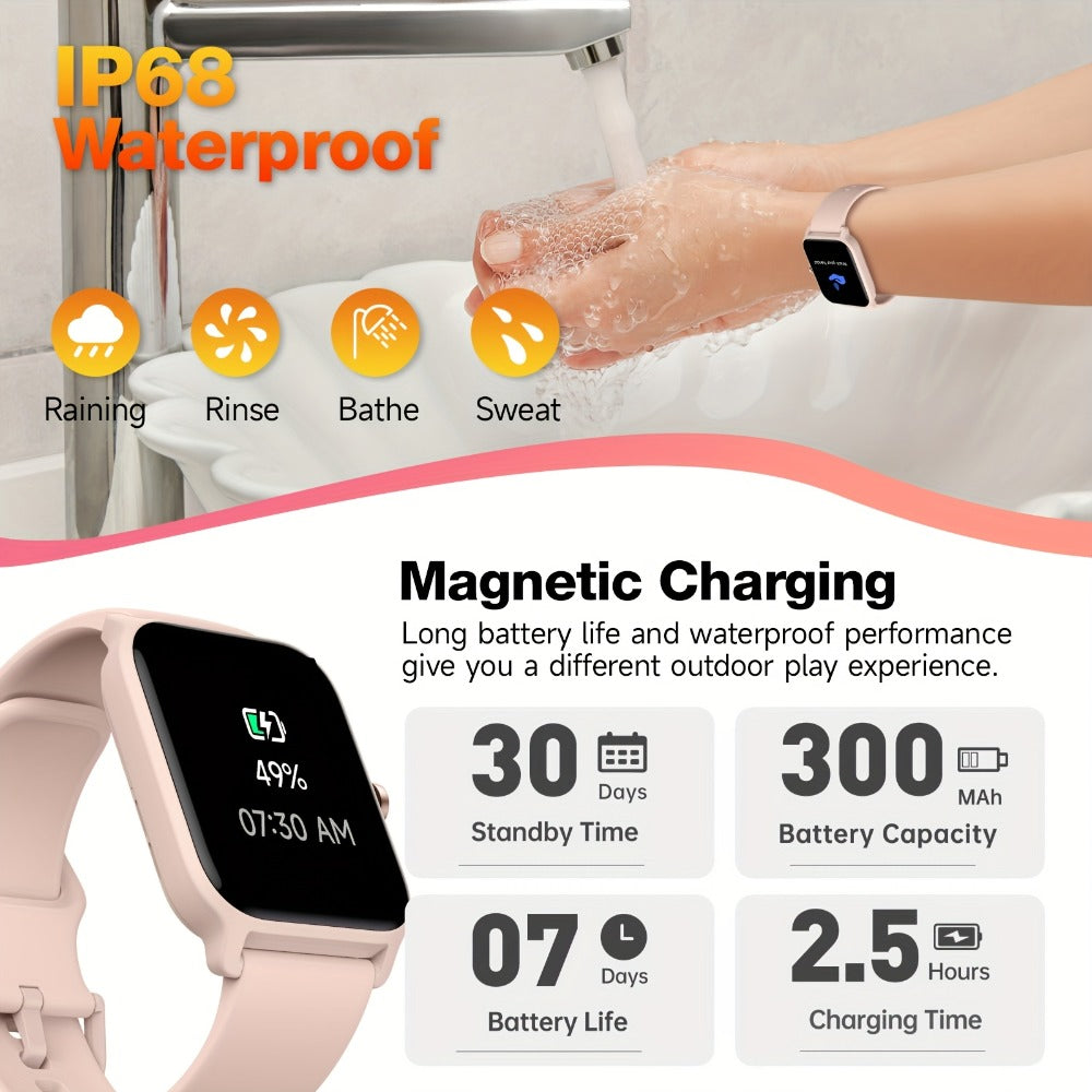 Smartwatch with Built-in Alexa FAWEIO 1.8" HD Touch Screen, Bluetooth Calling, 100+ Sport Modes, Fitness Tracker Heart Rate Sleep