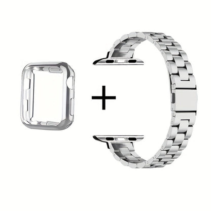 Slim Waist Apple Watch Steel Band & Half Shell Case 3-Piece Set for an Everyday Personal Care Routine