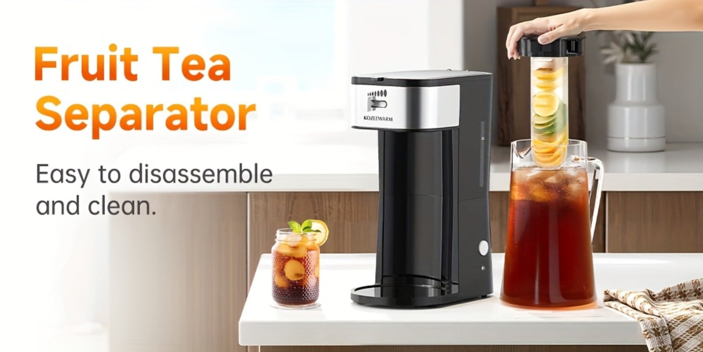 Iced Tea & Coffee Maker 3 QT Pitcher with Reusable Filter Basket, Adjustable Brew Strength, Cold Brew Machine for Iced Tea