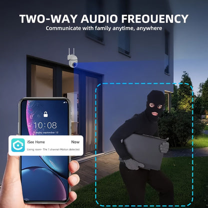 Indoor Security Camera 2-Pack with 355° Pan-Tilt, Dual-Band WiFi, Color Night Vision and SD or Cloud Storage