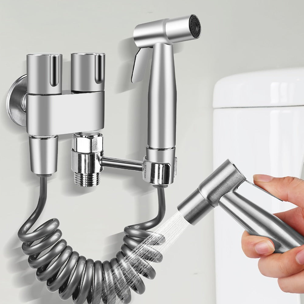 Handheld Bidet Sprayer Kit 6-Piece Wall Mounted Toilet Sprayer Set with Hose & Holder - Adjustable Pressure