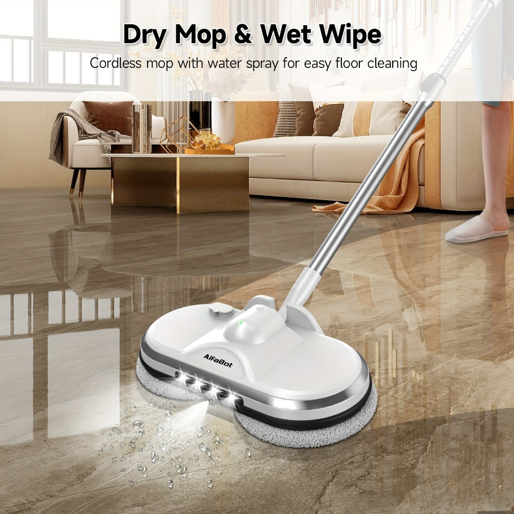 Cordless Electric Spin Mop Floor Cleaner with LED Headlight & Water Spray Tank for Everyday Face, Beard and Body Grooming