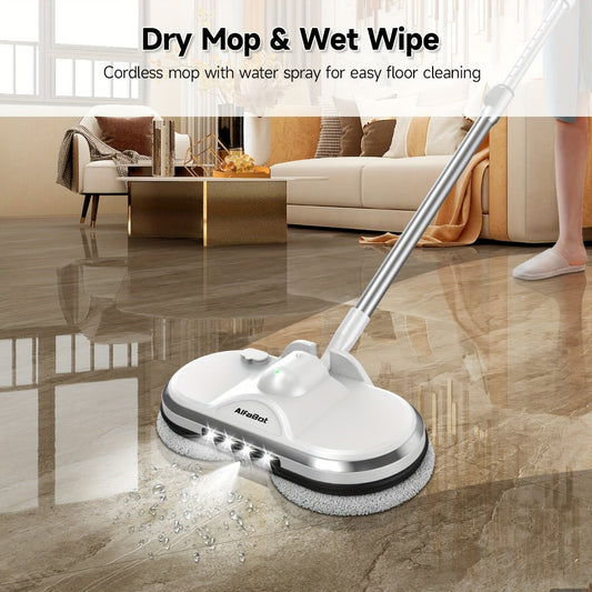 Cordless Electric Spin Mop Floor Cleaner with LED Headlight & Water Spray Tank for Everyday Face, Beard and Body Grooming