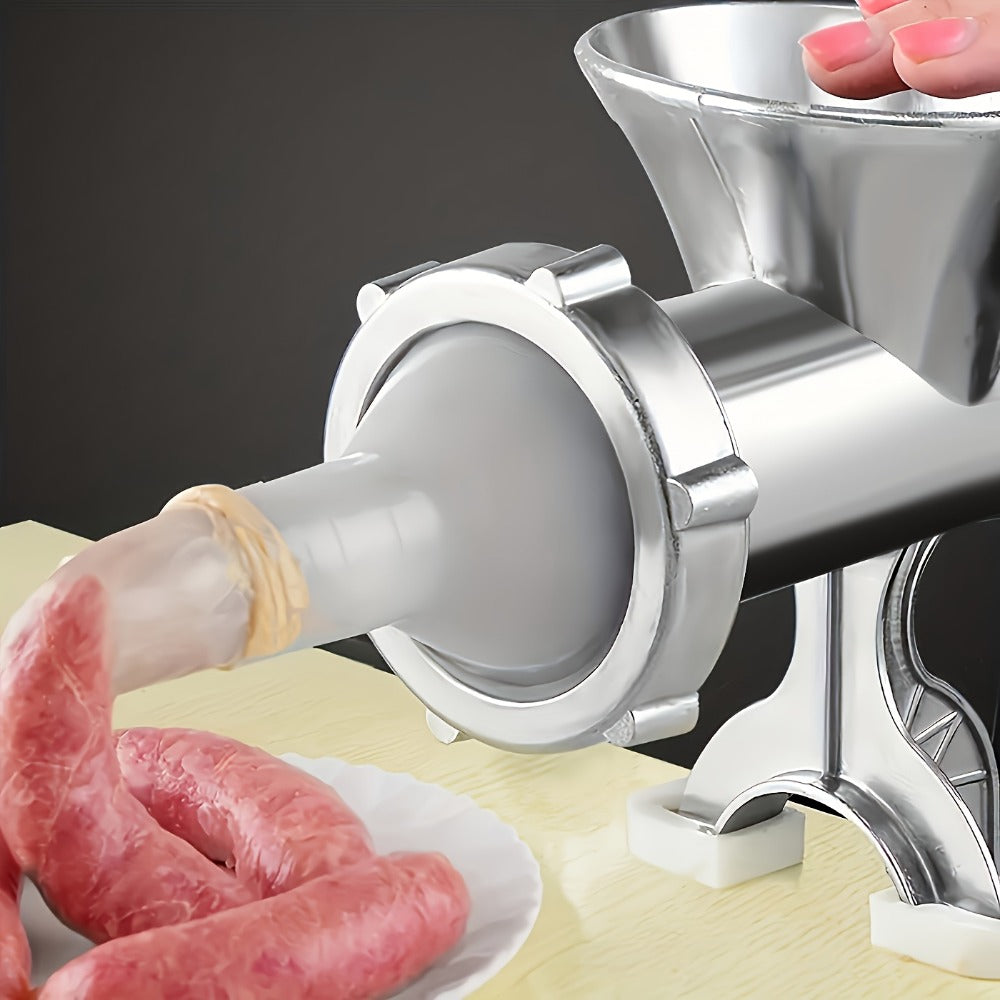 Manual Meat Grinder Hand Crank - Stainless Steel Mincer & Sausage Maker for Home Kitchen for Home Cooking, Dining and Outdoor Meals