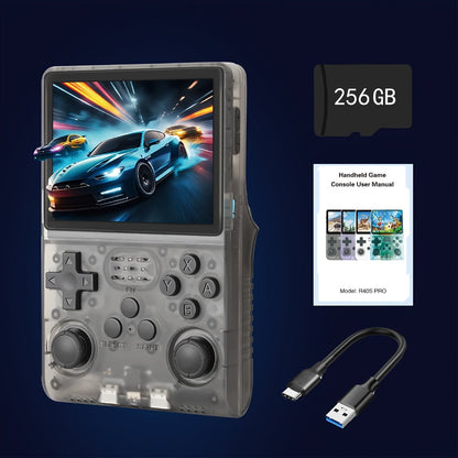 R40S PRO Handheld Retro Game Console 256GB, 3.5 Inch IPS Screen Portable Emulator with Linux System