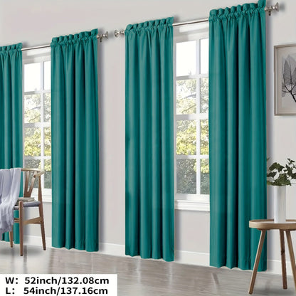 Blackout Curtains 4 Panels Thermal Insulated Room Darkening Drapes, Rod Pocket, Energy Saving, Solid Color for Bedroom & Living Room