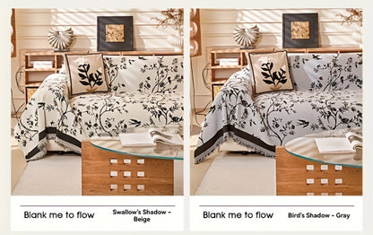 Sofa Cover Throw, Thick Chenille Floral Couch Slipcover in Three Colors for One-to-Four-Seat Sofas
