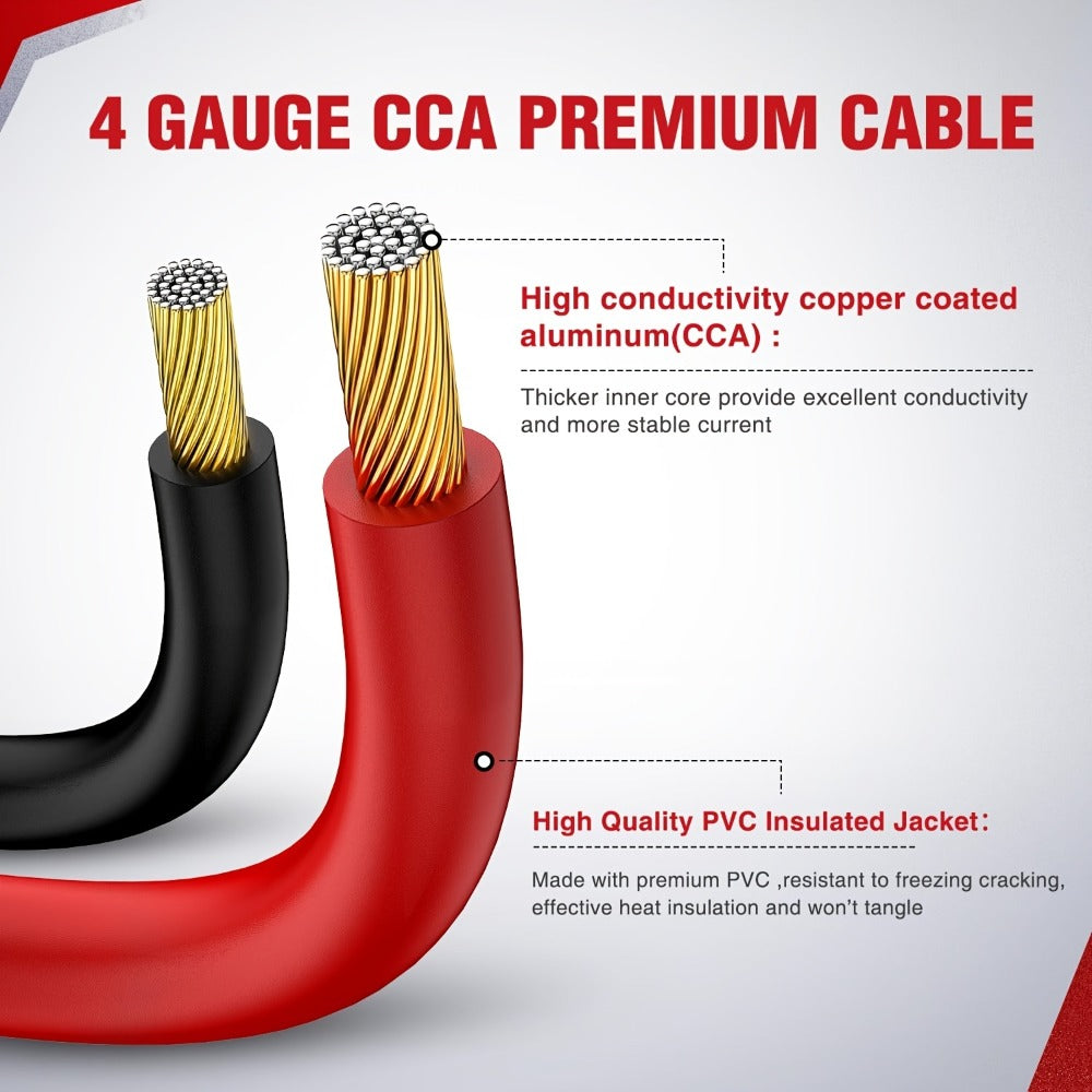 Heavy Duty Jumper Cables 600A CCA – Thickened Booster Cables with Carrying Bag for Pickup Truck, RV, Van & SUV